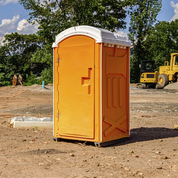 can i customize the exterior of the portable restrooms with my event logo or branding in Goliad County